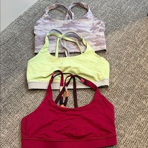Lot of 3 Lululemon sports bras all size 8